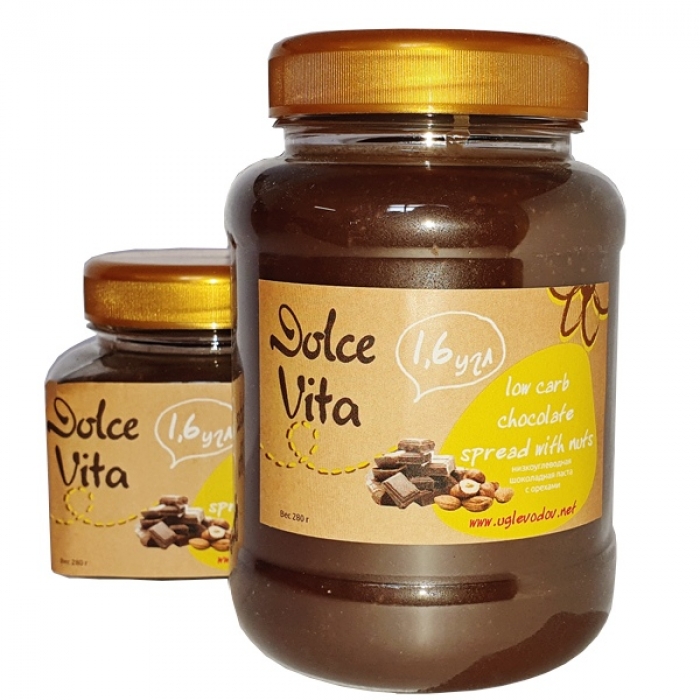 Орехово-шоколадная паста Dolce Vita на эритрите, 500 мл