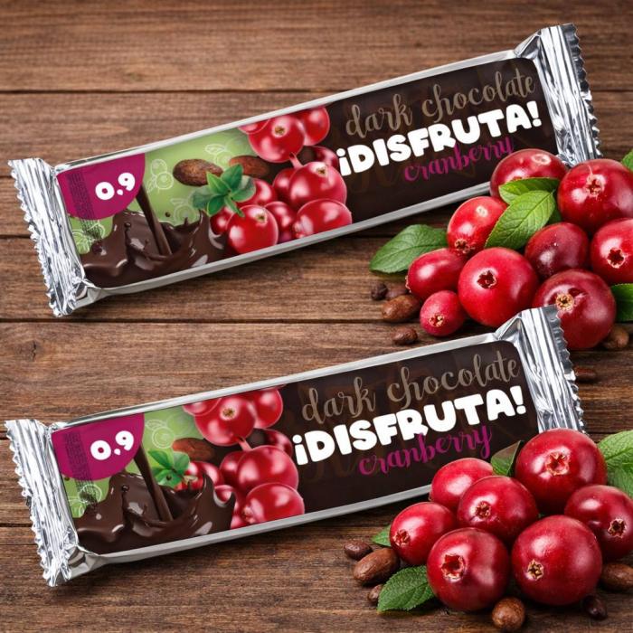 Темный шоколад Дисфрута на эритрите с клюквой